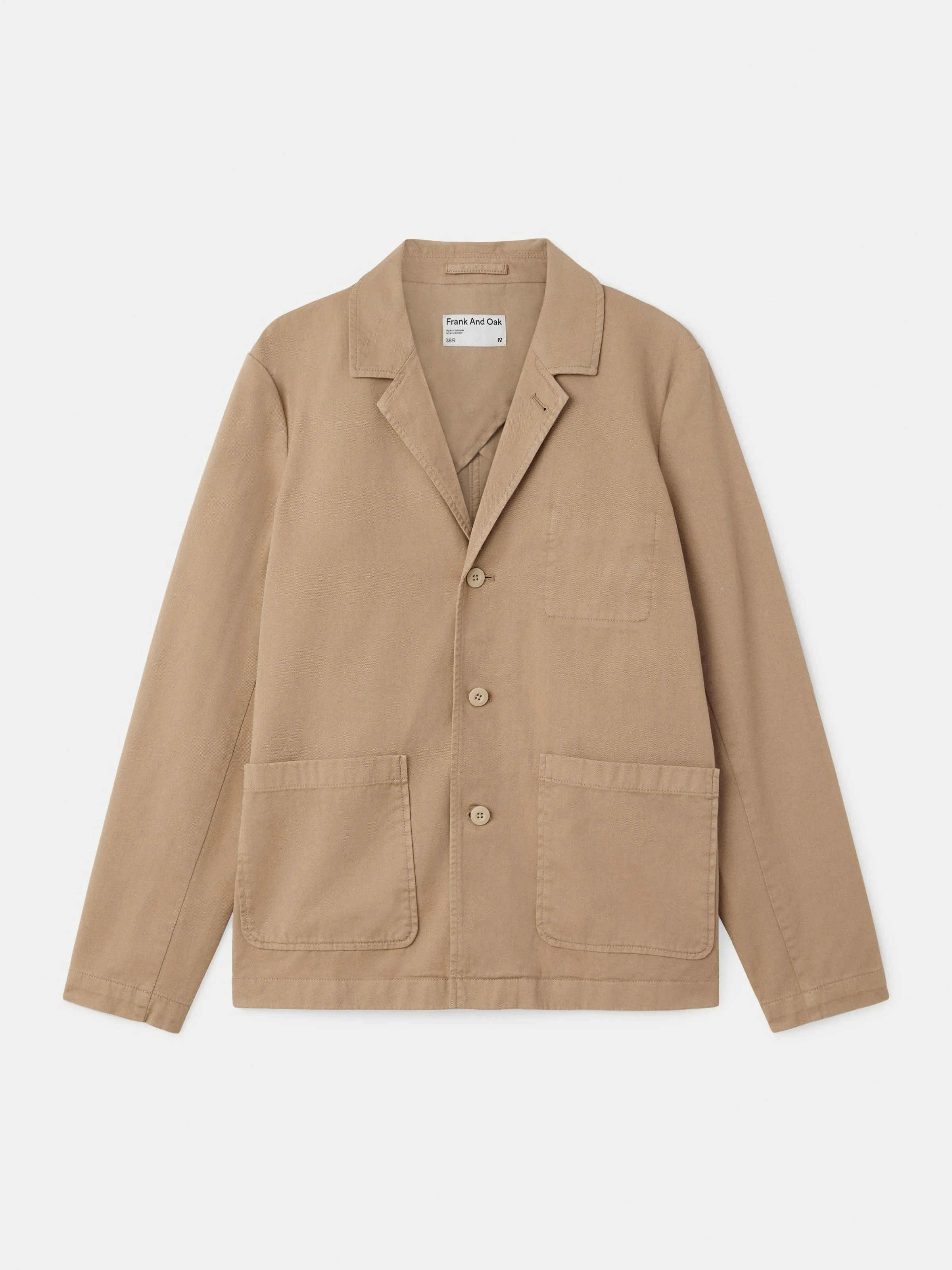 The 3-Button Twill Blazer in Sandstone