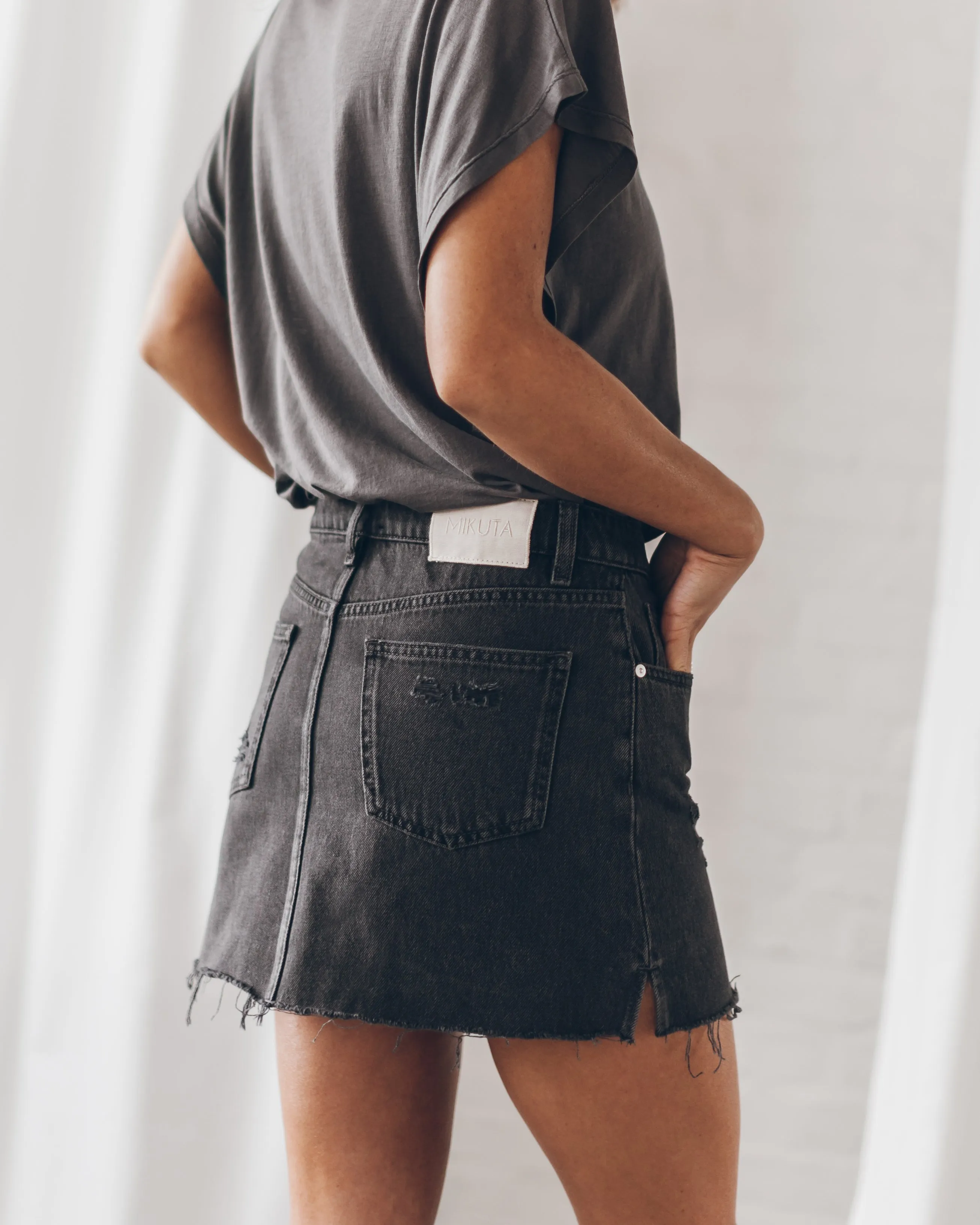 The Black Denim Skirt