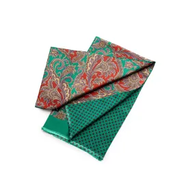 Tie Your Tie Green & Red Floral Silk Scarf