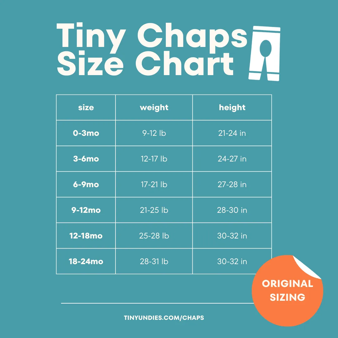 Tiny Chaps - baby chaps split pants for elimination communication