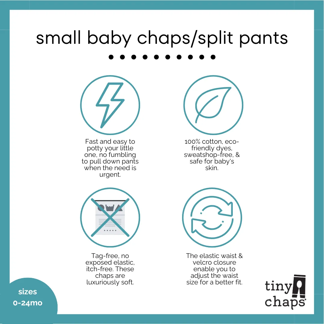 Tiny Chaps - baby chaps split pants for elimination communication