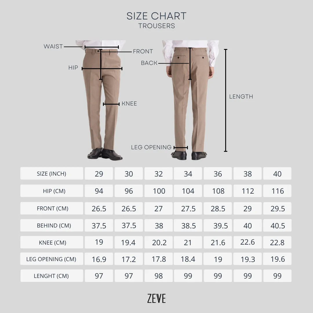 Trousers With Belt Loop - Cinnamon Textured Plain (Stretchable)