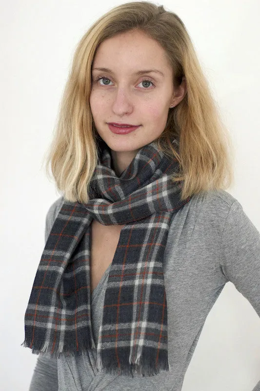 Ultra soft double faced plaid scarf