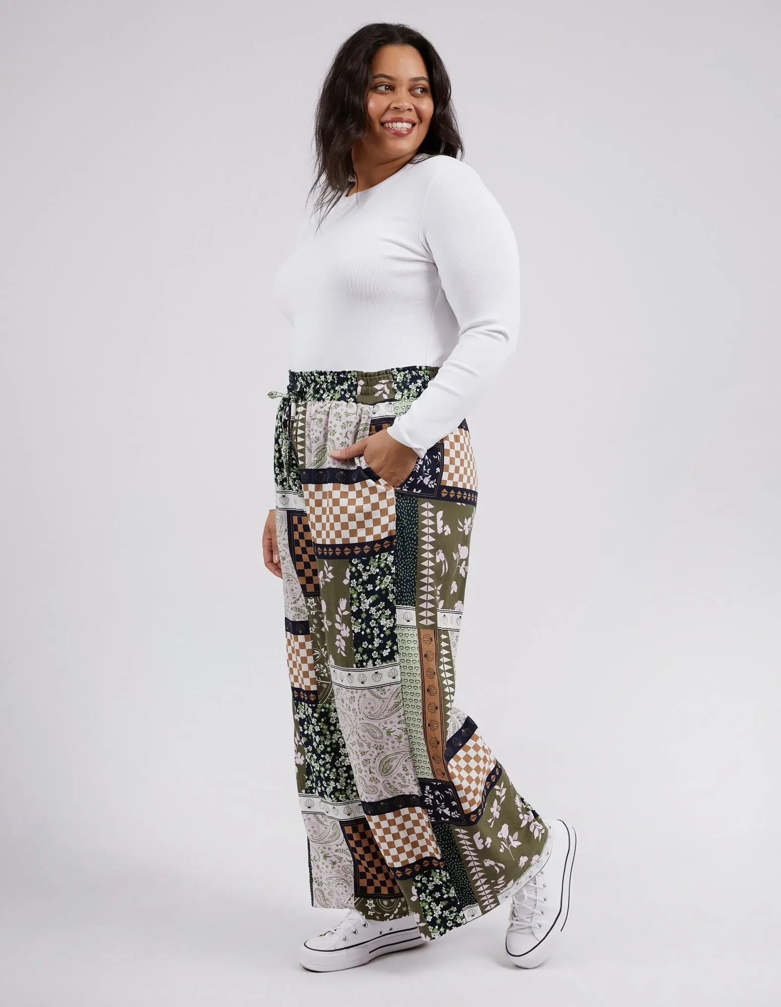 Vetiver Patchwork Print Pant