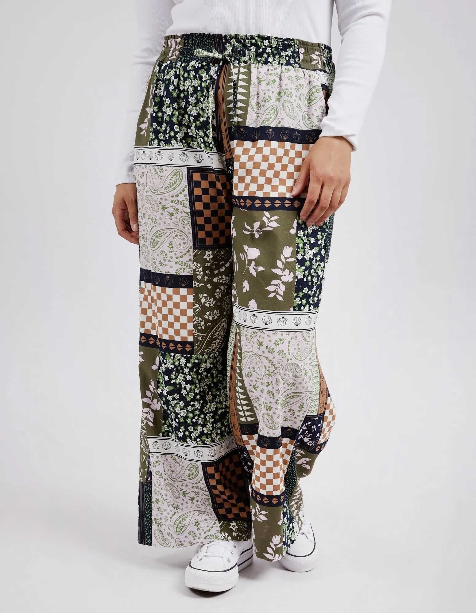 Vetiver Patchwork Print Pant