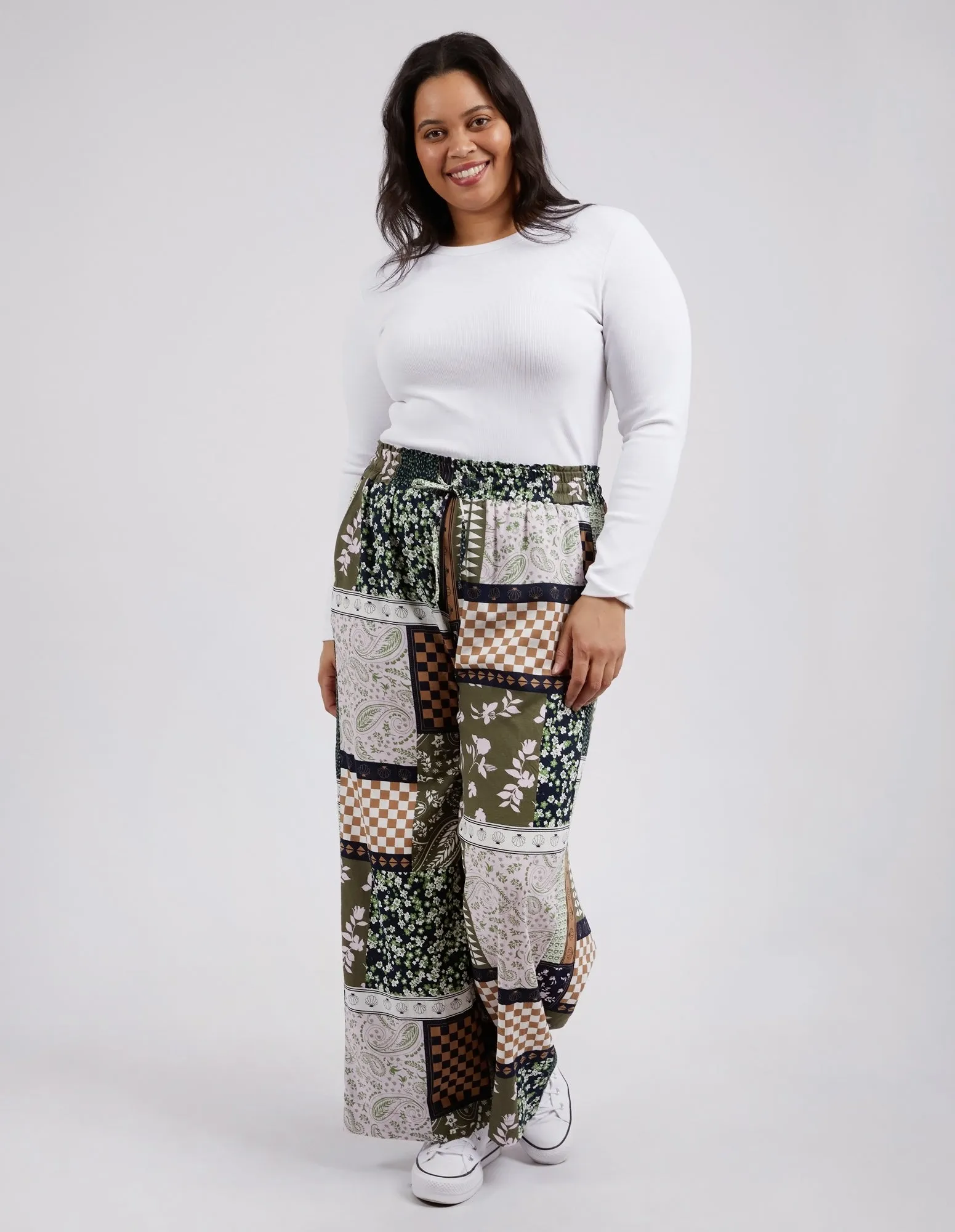 Vetiver Patchwork Print Pant