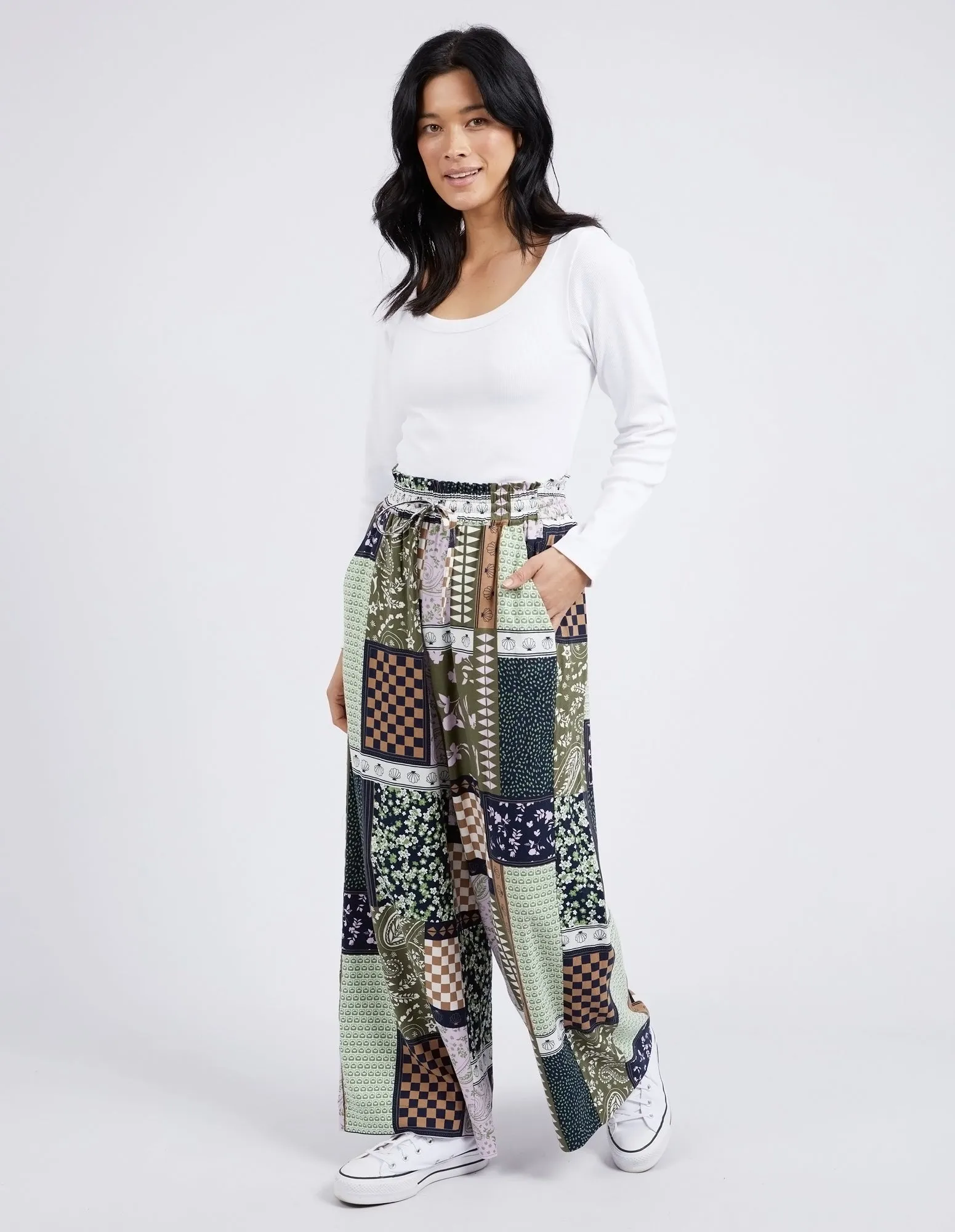 Vetiver Patchwork Print Pant