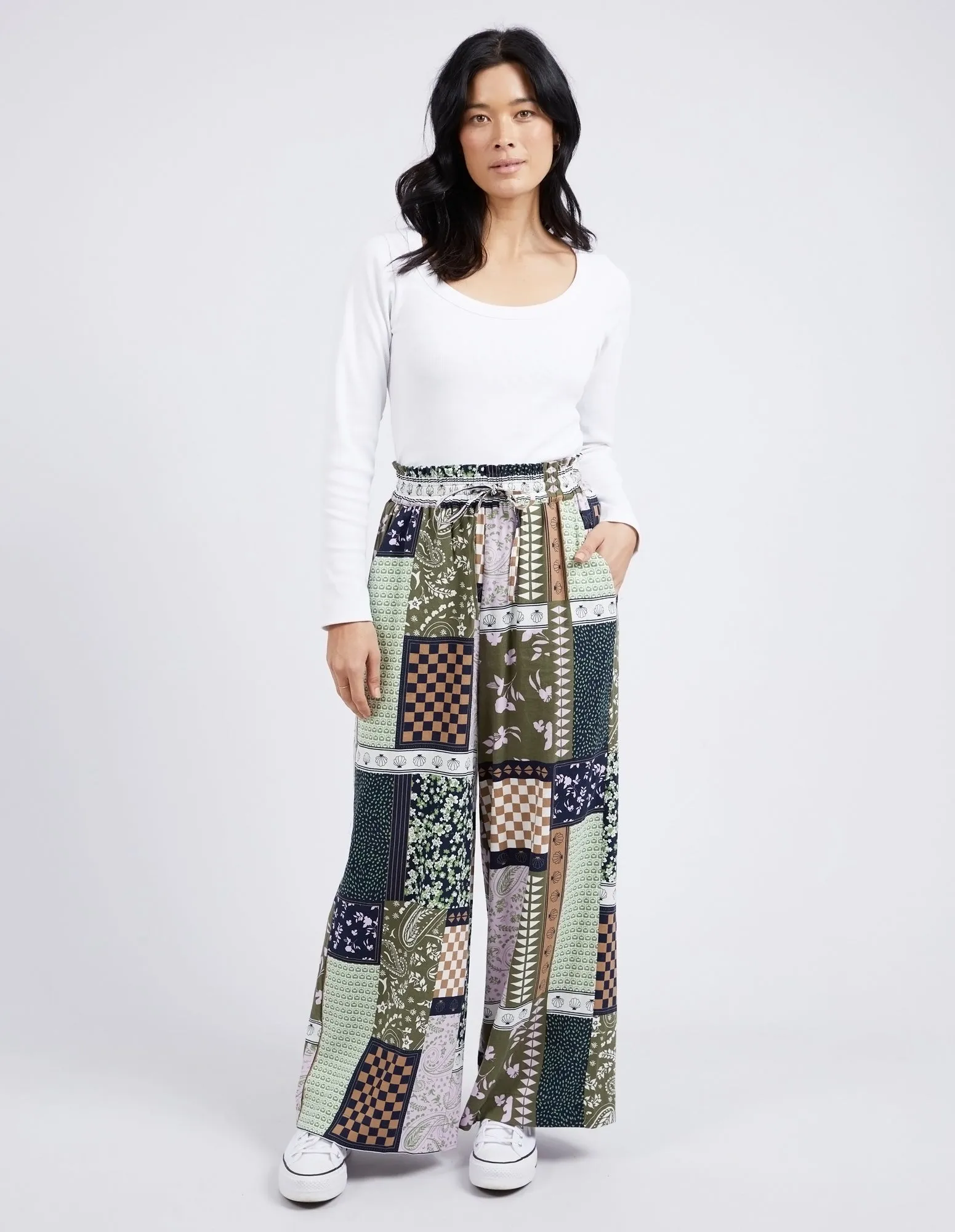 Vetiver Patchwork Print Pant