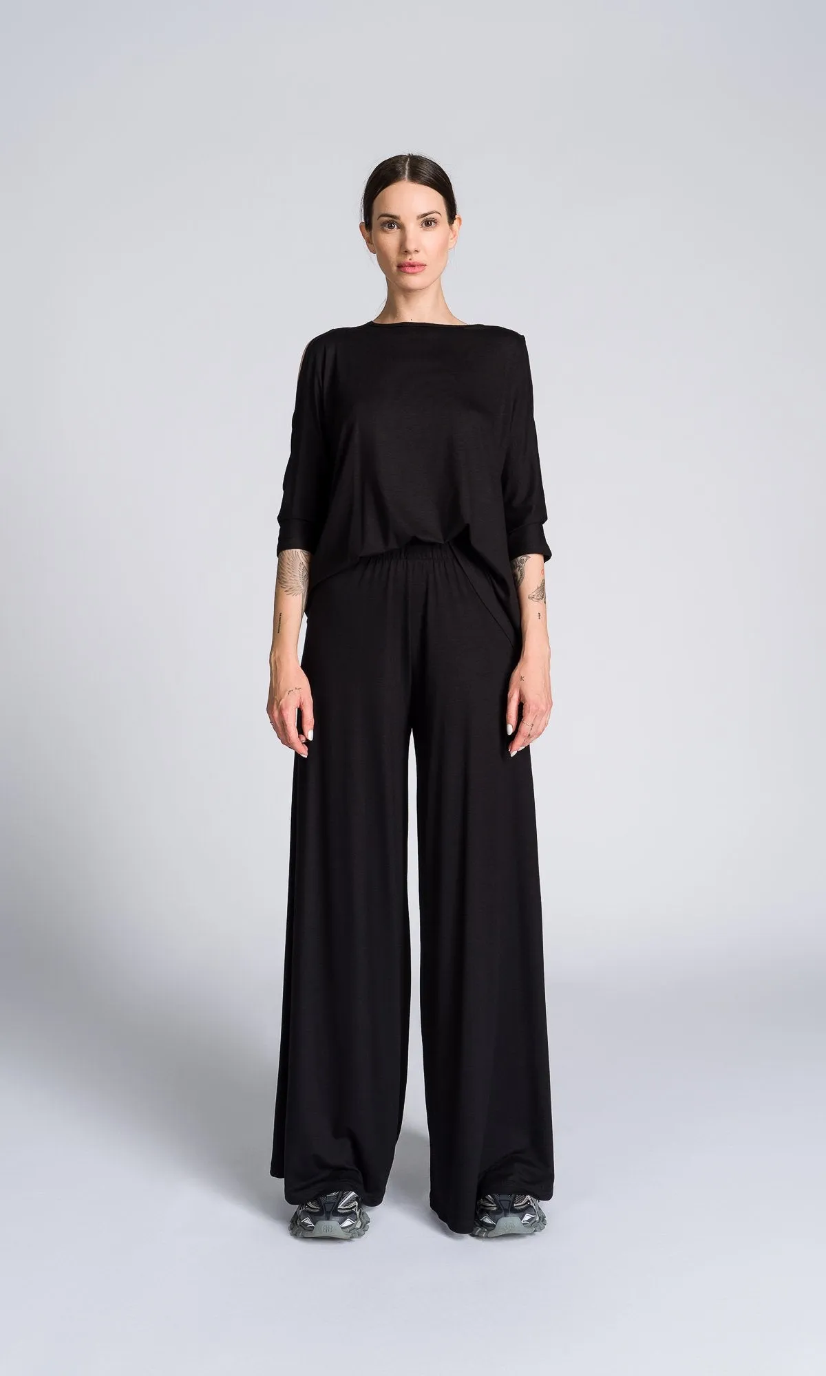 Wide Leg Jersey Pants