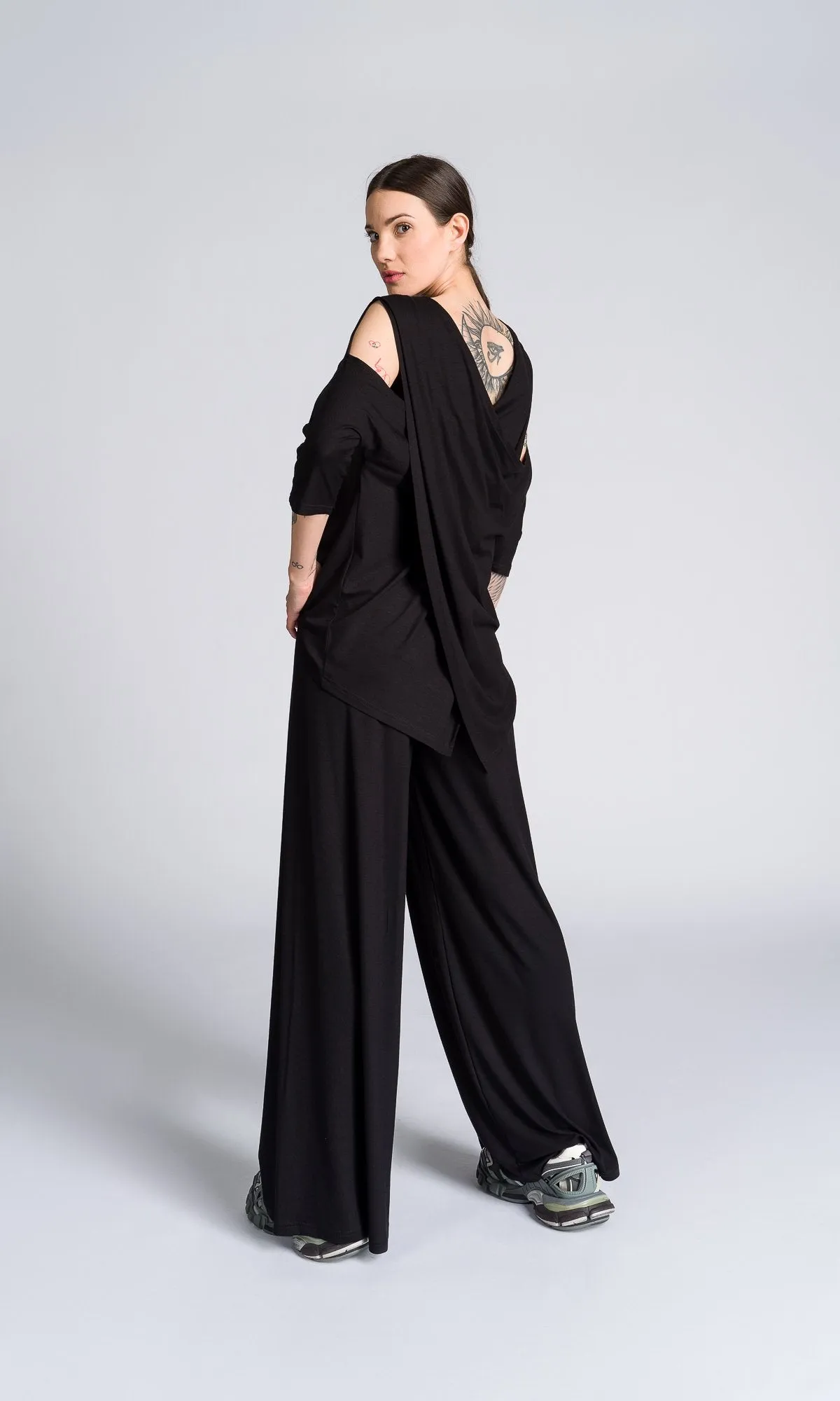 Wide Leg Jersey Pants