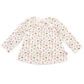 Wildflowers Organic Cotton Long Sleeve Peasant Top