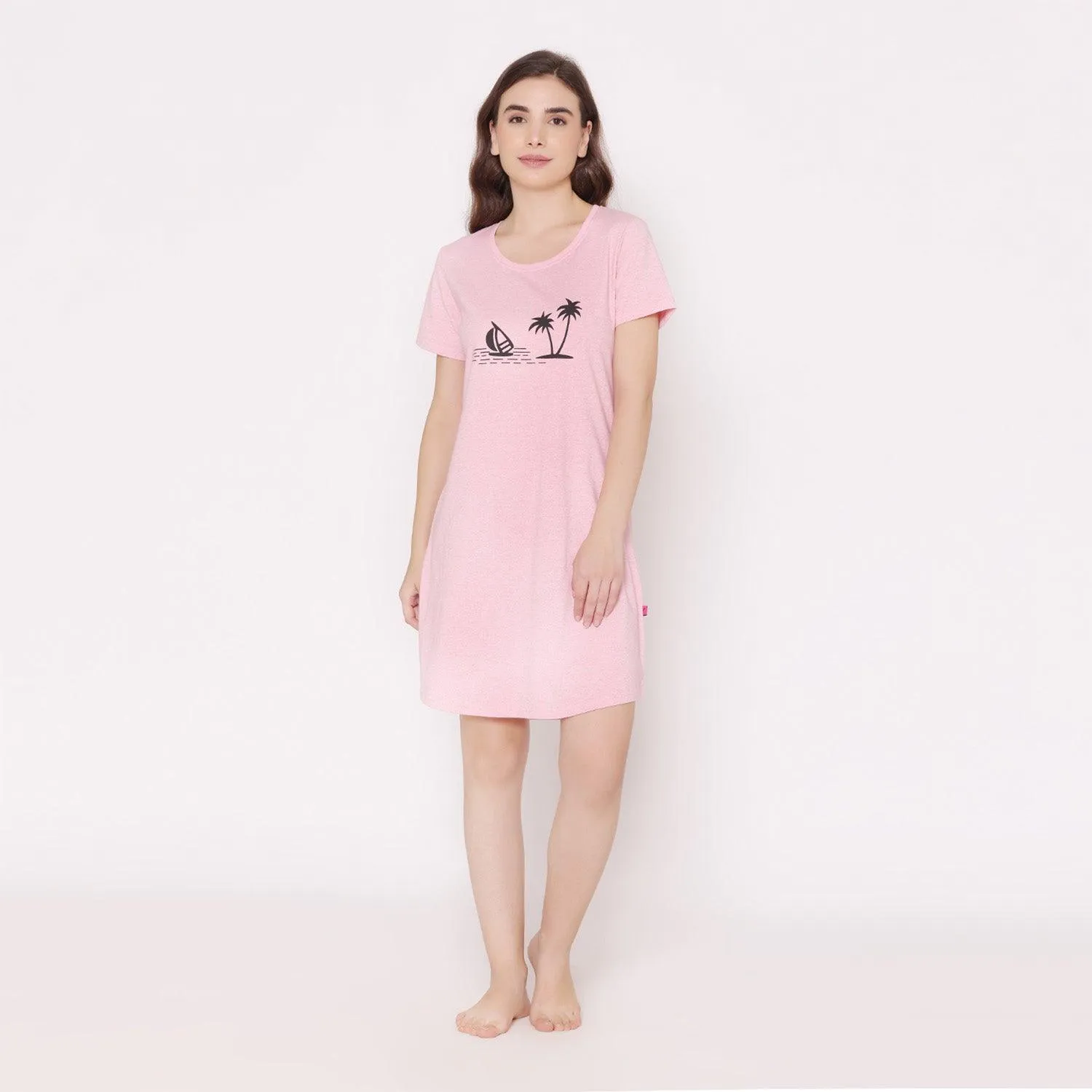 Women Cotton Sleepshirt - Royal pink