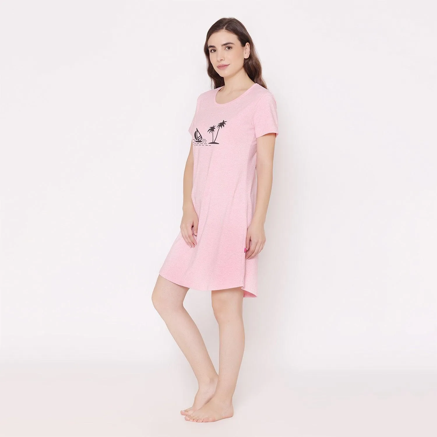 Women Cotton Sleepshirt - Royal pink