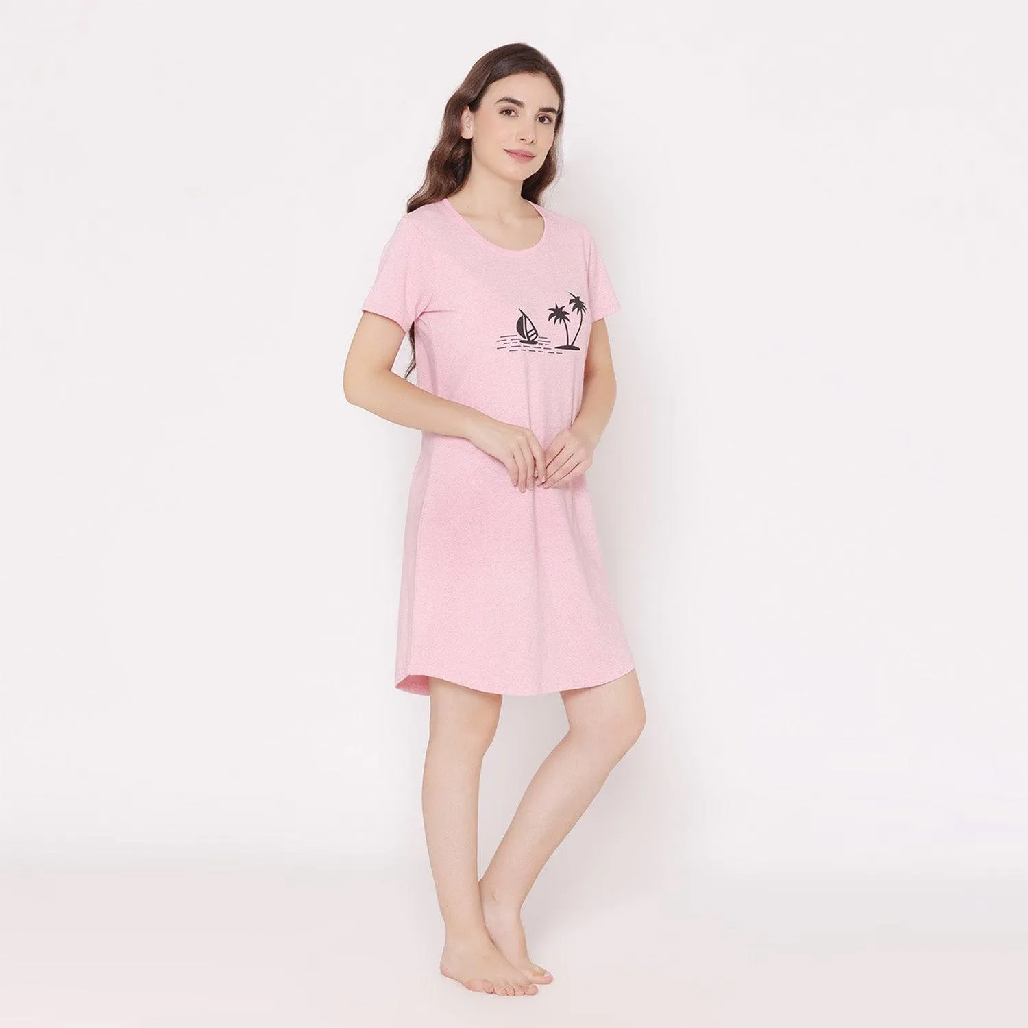 Women Cotton Sleepshirt - Royal pink