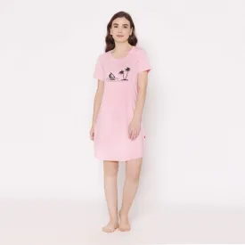 Women Cotton Sleepshirt - Royal pink