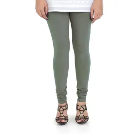 Women's Cotton Churidar Leggings (Free Size) - Dark Forest