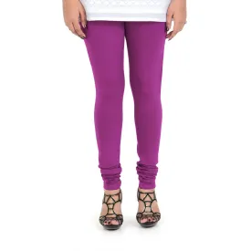 Women's Cotton Churidar Leggings (Free Size) - Mauve