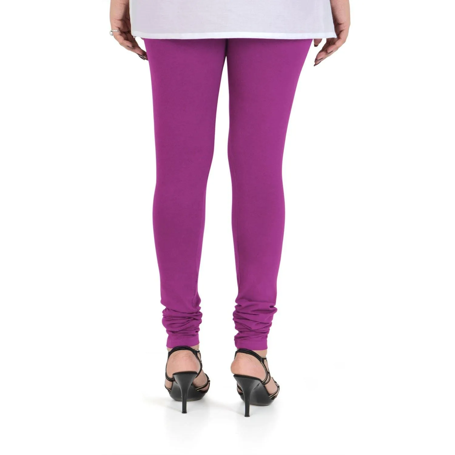 Women's Cotton Churidar Leggings (Free Size) - Mauve