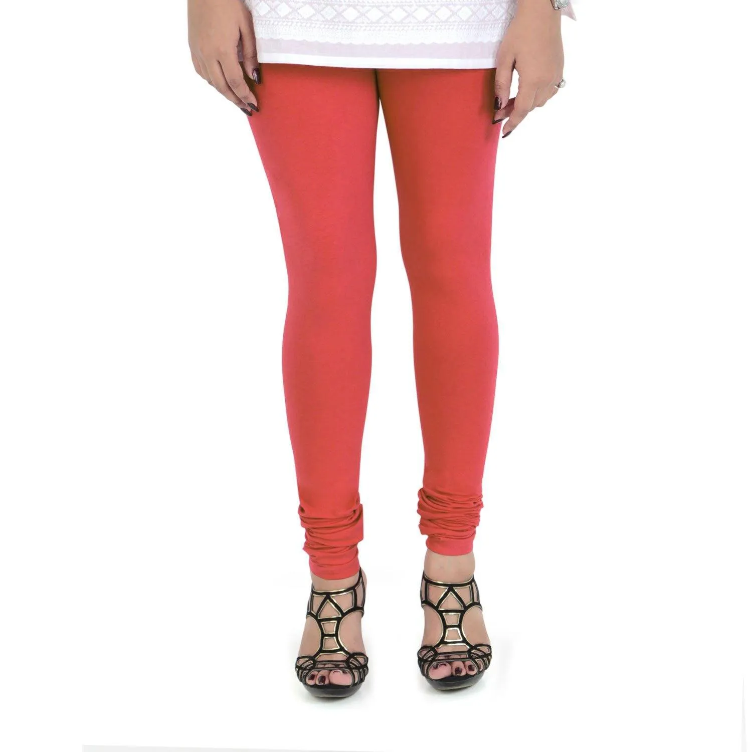 Women's Cotton Churidar leggings (Free Size) - Rose