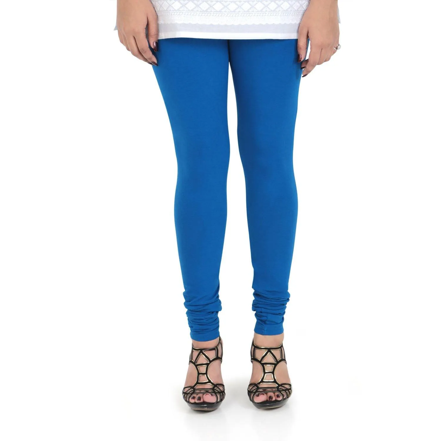 Women's Cotton Churidar leggings (Free Size) - Victoria Blue