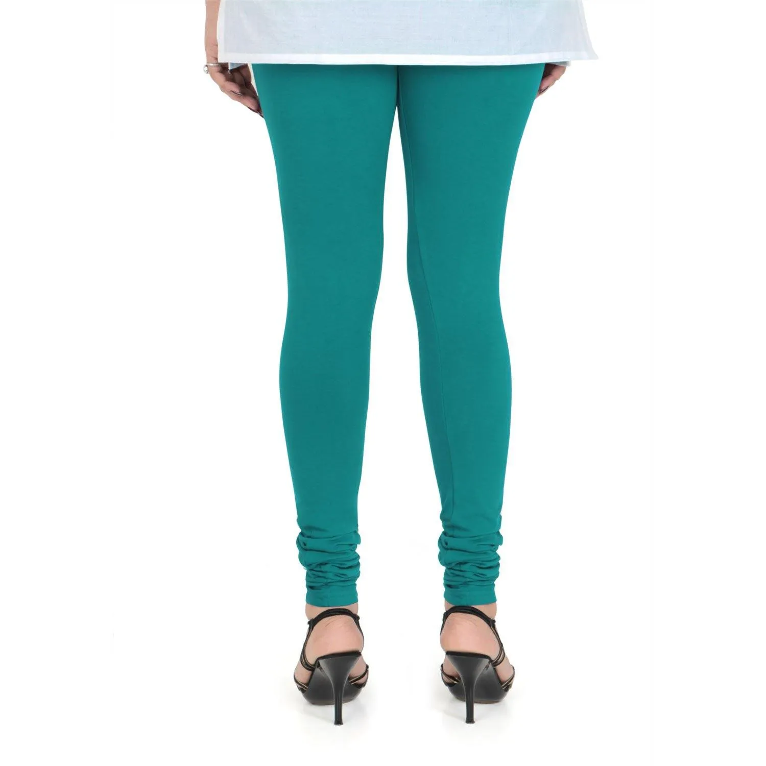 Women's Cotton Churidar leggings (Free Size) - Water Green