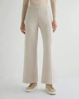 Women's Double Face Pants Ecru White