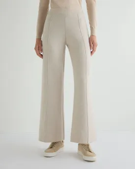 Women's Double Face Trousers Ecru White