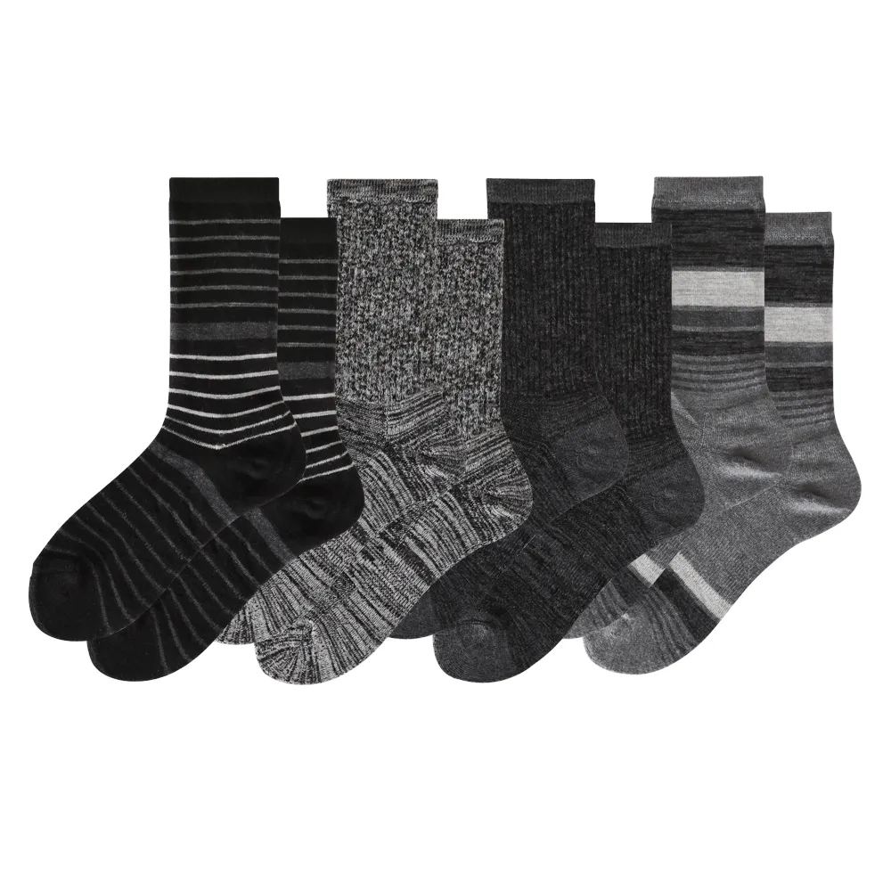 Women's Touch Wear Everyday Classic Stripes crew socks 4-packs