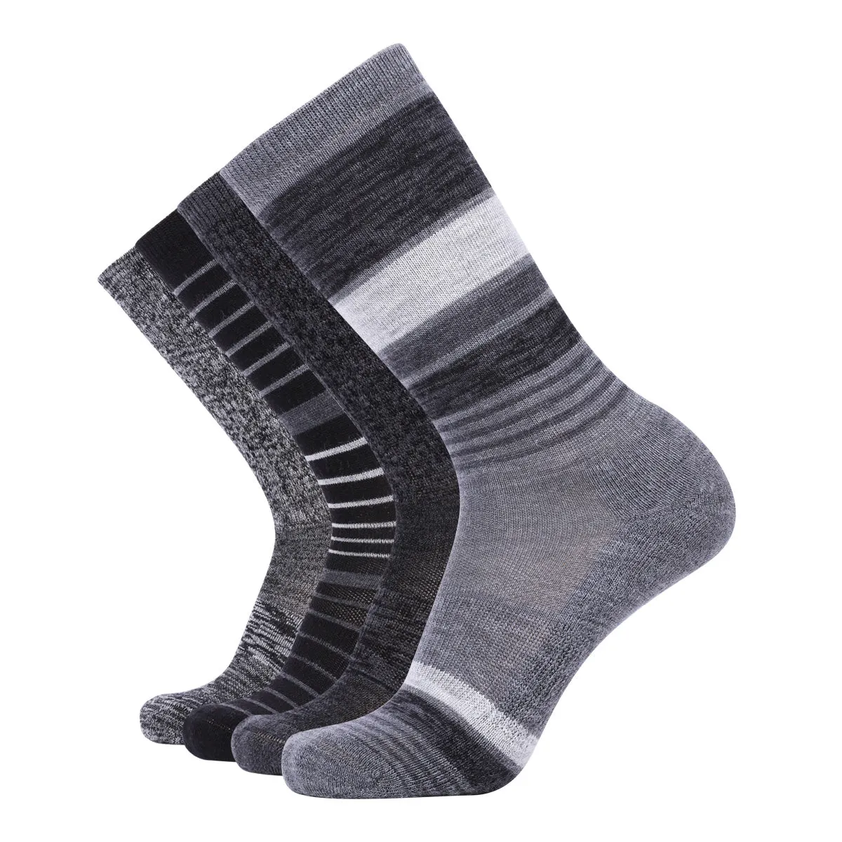 Women's Touch Wear Everyday Classic Stripes crew socks 4-packs