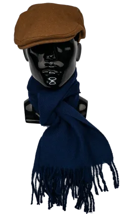 Wool 100% Scarf-2505-Navy